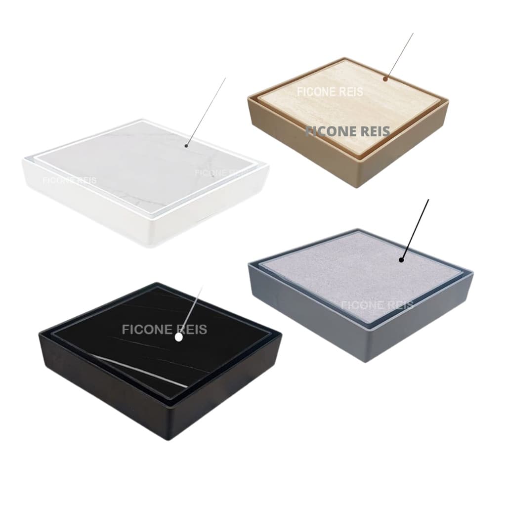 Ralo Invisível 10x10 Banheiro Cola Piso/Porcelanato com Tela Anti Insetos