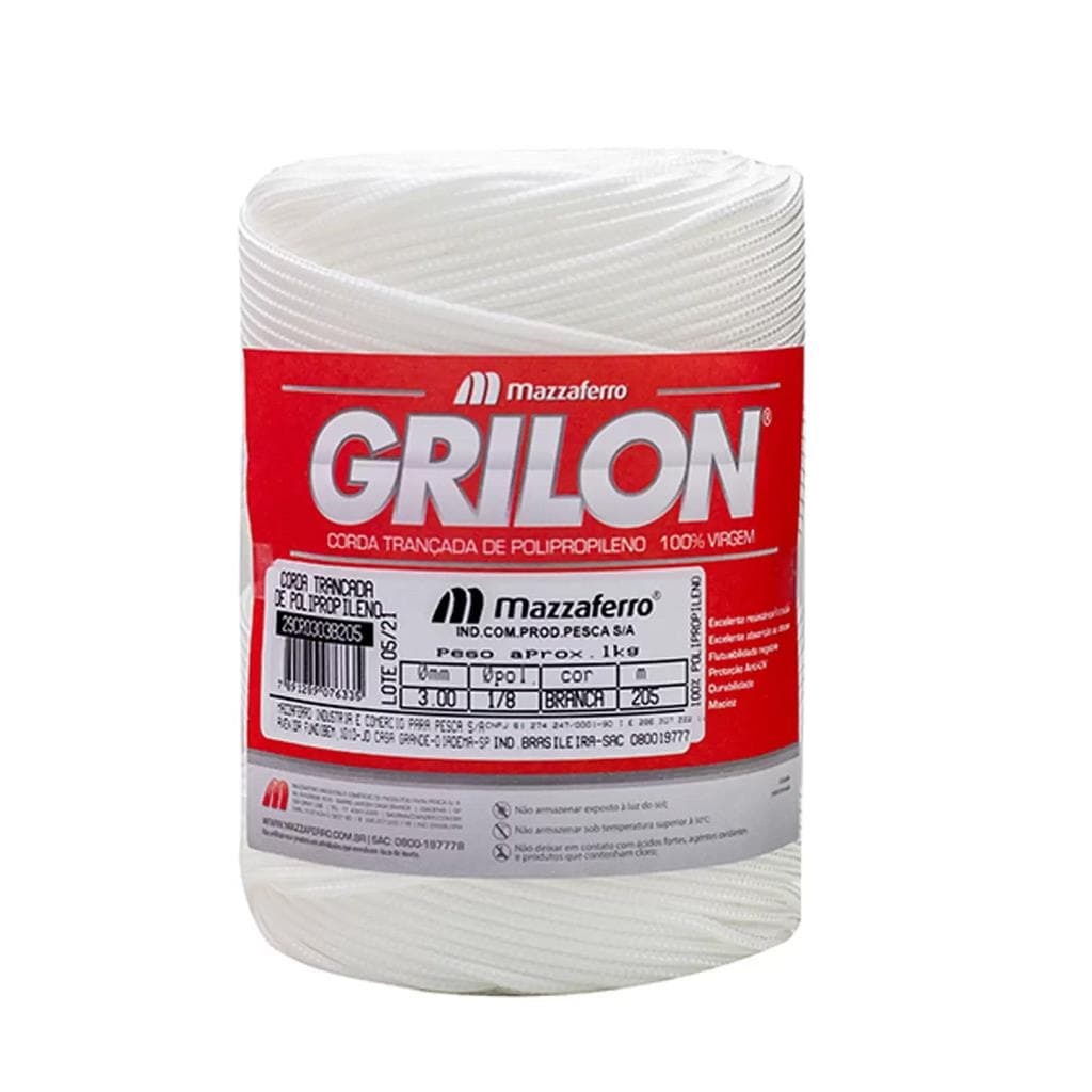 Corda Trancada Polipropileno Grilon Branca 6,0 Mm 220 Metros 4 Kg