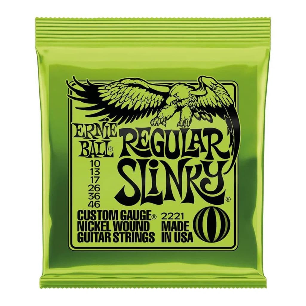 Kit 5 Encordoamento Guitarra 010 Ernie Ball Regular Slinky Níquel