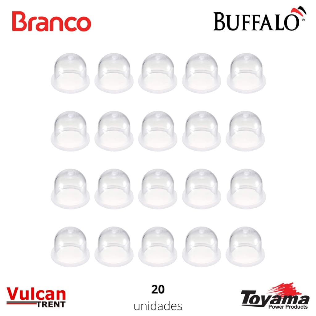 Kit 20 Injetor Bolha Bomba Primer Bulbo de Combustível Roçadeira a Gasolina 26/33/43/52/63 cc