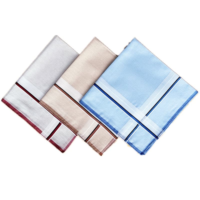 3 Unidades 43x43cm Lenços Quadrados Xadrez Listrados Masculinos Clássicos Vintage Bolso Toalha De Algodão