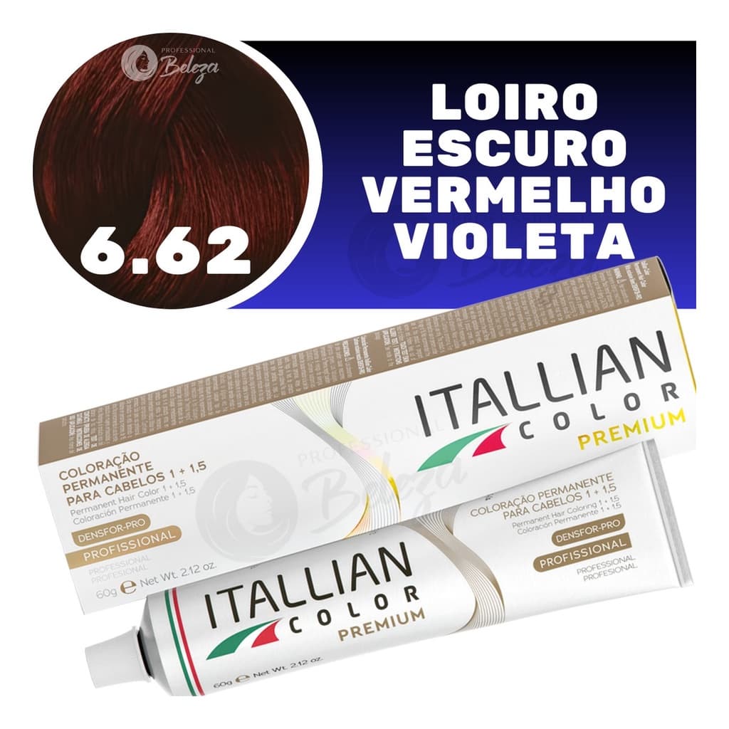 Coloração Itallian Color 6.62 Louro Escuro Vermelho Violeta
