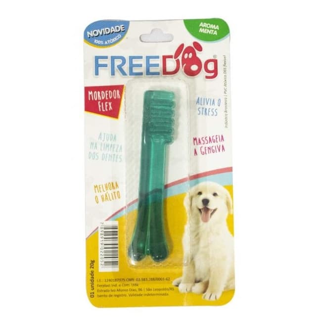 Brinquedo Mordedor Cachorro Freedog Escova saborizado 20g Pet Cão Gato