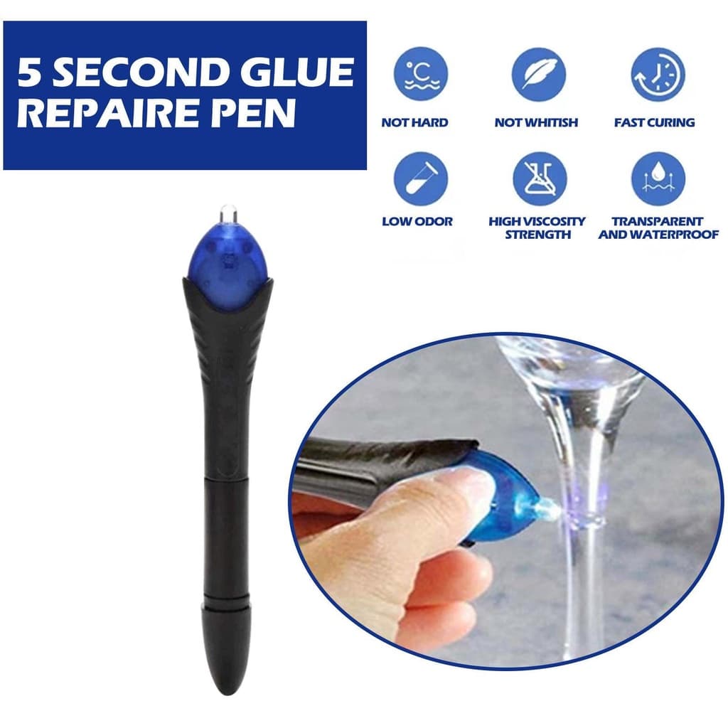 Belphoebe Cola UV Para Vidro 5 Segunda Caneta De Cura , Soldador Líquido Com Soldagem Rápida E Leve Ferramenta De Reparo De Fixa Metal , Madeira , Fibra De