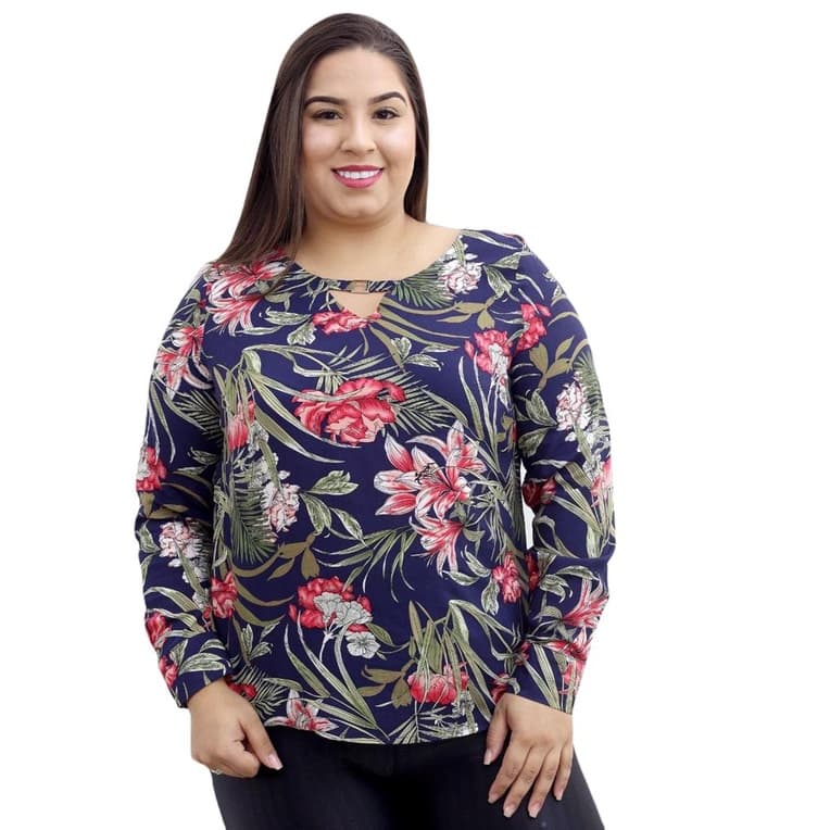 Blusa Feminina Tamanhos Grandes Manga Longa Sku:bp17