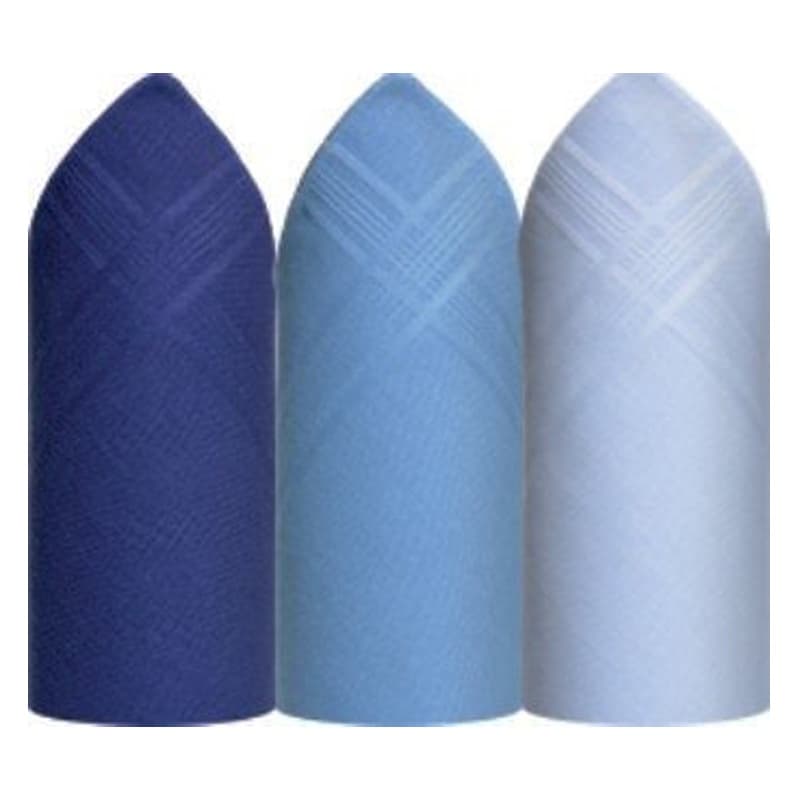 Caixa de Lenço Masculino Algodão 32 X 32 cm - 2405D Tons Azul