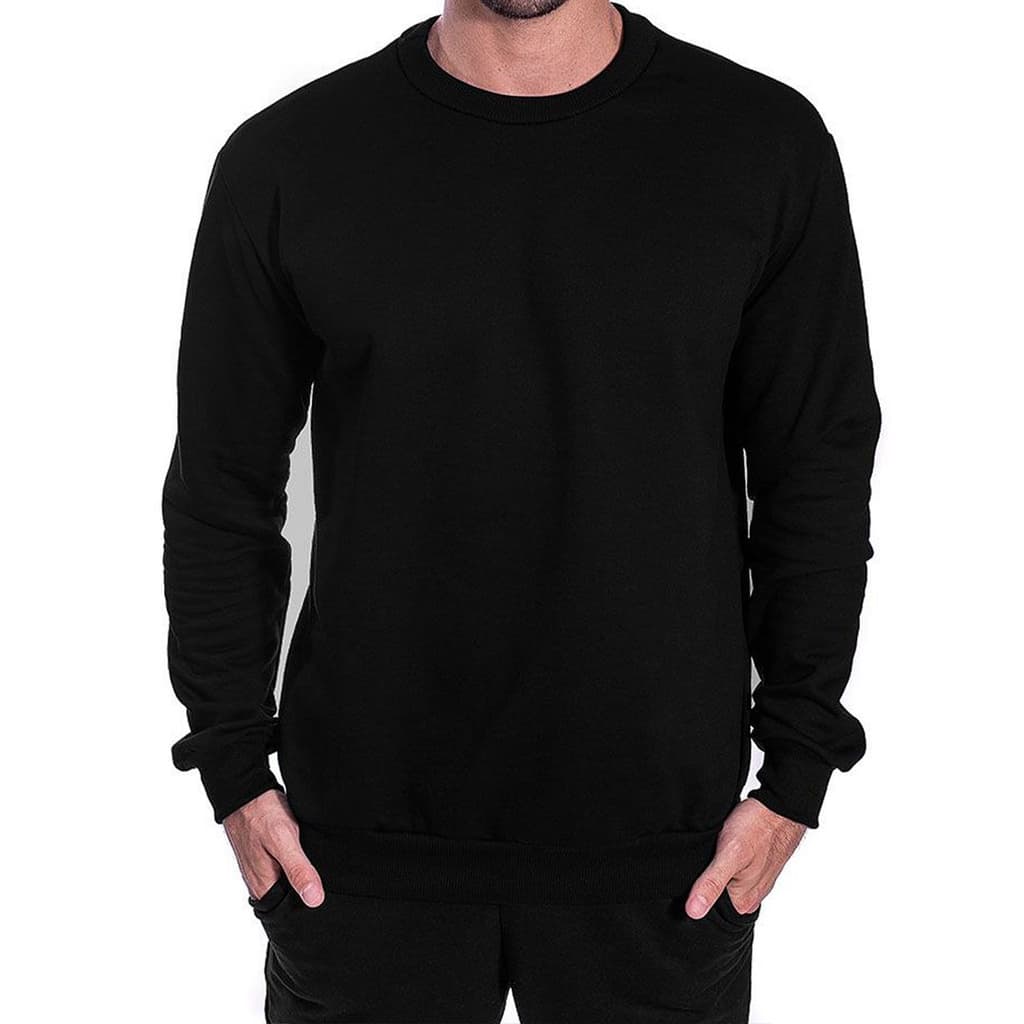 Moletom Masculino e feminino Gola Redonda Casaco Blusa de Frio Liso