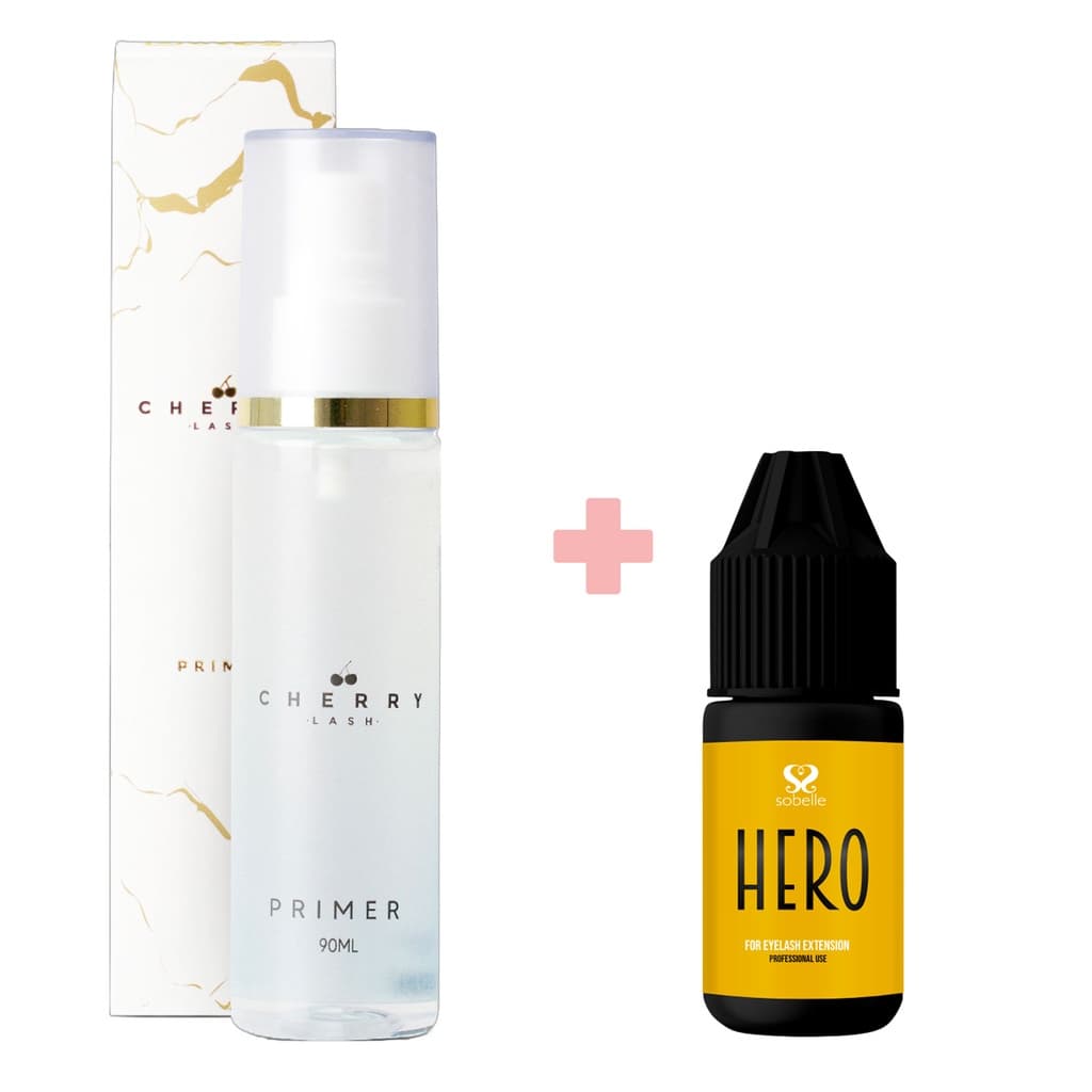 Primer Cherry Lash 90ml + Adesivo Cola Sobelle Hero 3g