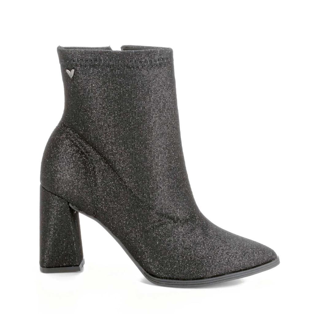 Bota Feminina Mississipi Salto Bloco Cano Curto Com Glitter