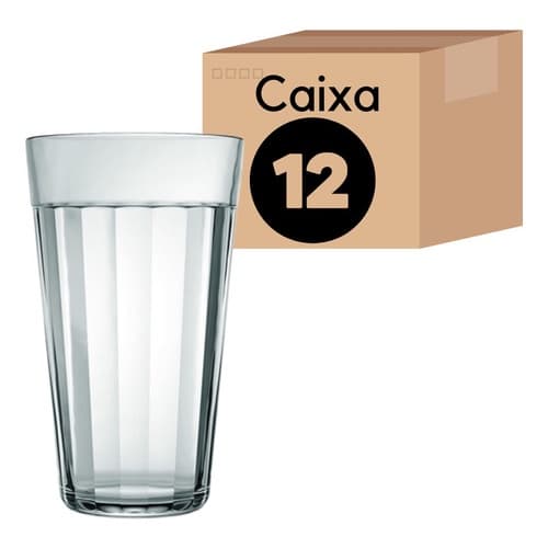 Copo Americano 450ML Nadir Jogo de Copos de Vidro Kit com 12