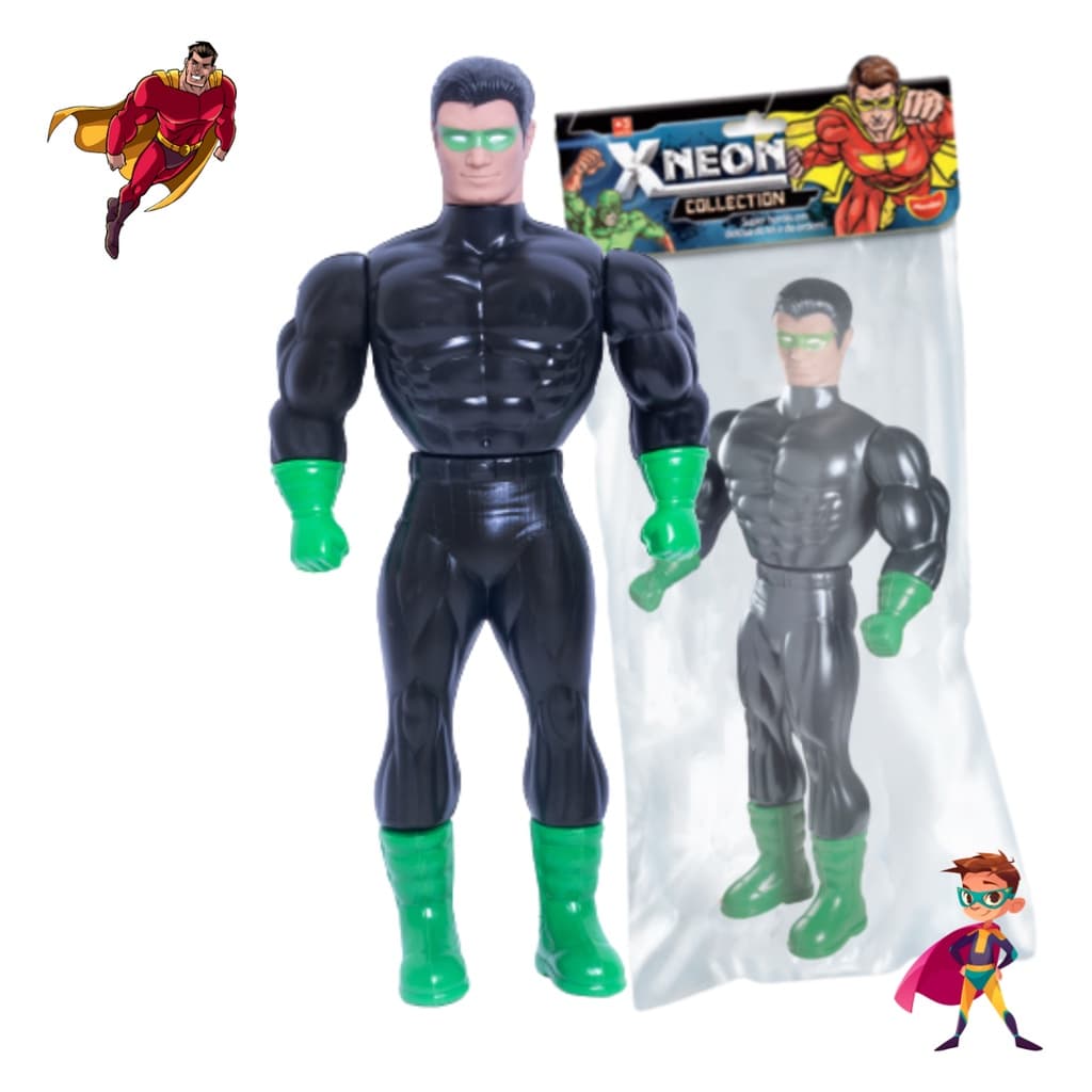 Boneco de Brinquedo para Criança Super Herói X-Neon Green