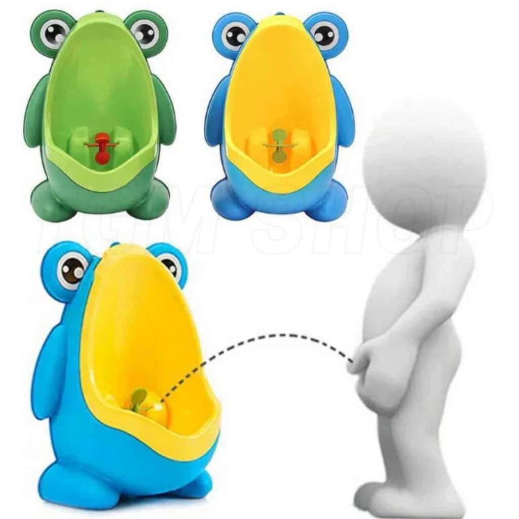 Mictorio Infantil MicBaby Sapinho Verde Azul Com Três Ventosas Bebe Pinico Menino Chega De Fraldas