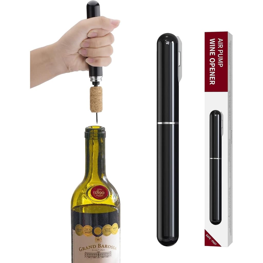 Abridor de vinho de pressão de ar 2 em 1 com cortador de folhas Abridor de garrafa de vinho de abertura fácil Bomba de ar Abridor de vinho de viagem portátil Saca-rolhas de vinho de mão Removedor de cortiça para os amantes do vinho