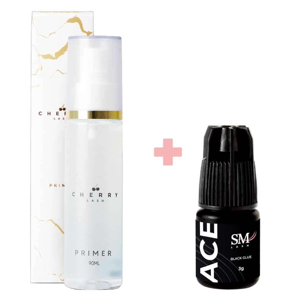 Primer Cherry Lash 90ml + Adesivo Cola SM Lash Ace 3g