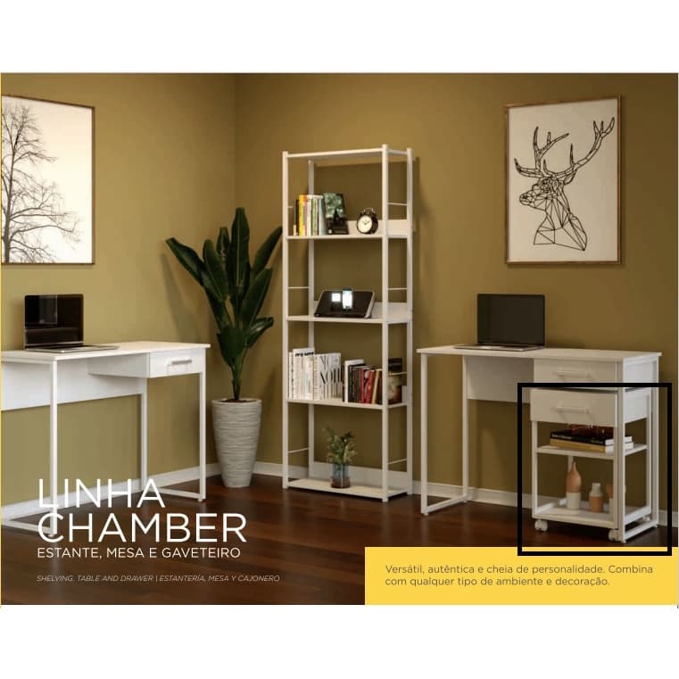 Gaveteiro para escritório estilo industrial GAV CHAMBER, armario com gavetas e rodizinhos, armarinho com rodinhas, movel com gavetas e rodas