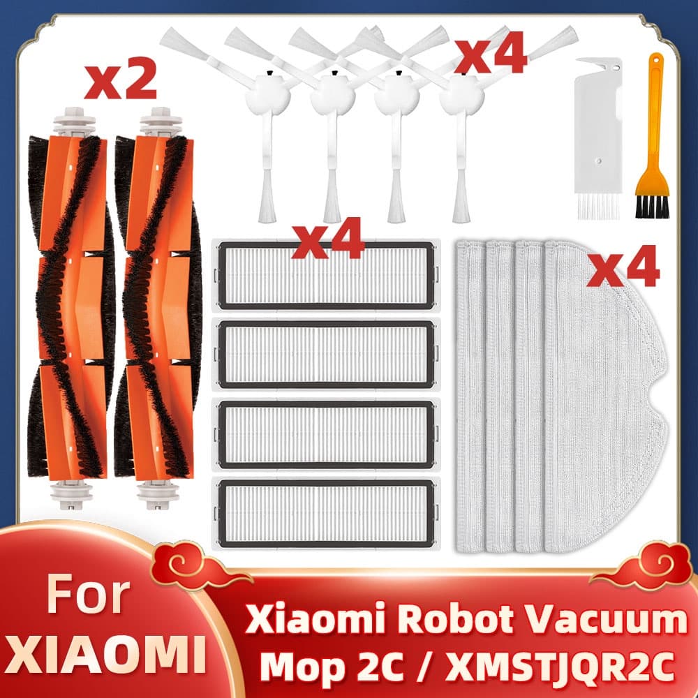 Para Xiaomi Mi Robot Vacuum Mop 2C XMSTJQR2C Acessórios Escova Principal Lateral Filtro Spars Peças