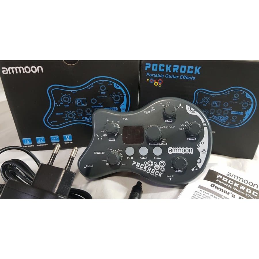 Pedal de Efeito Ammoon PockRock com 40 ritmos de bateria