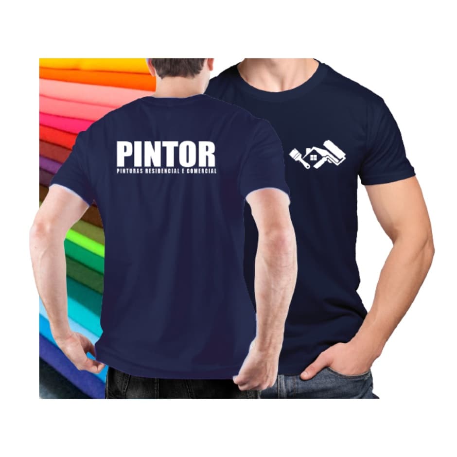 Camisa Camiseta de Pintor Uniforme Camisa de Trabalho Autônomo Profissional  Pintor 100% Algodão Modelo 2