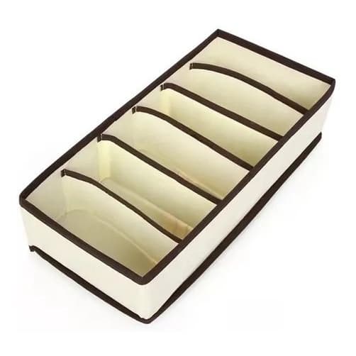 Organizador De Gavetas Em Tnt Com 6 Divisorias Bege Top