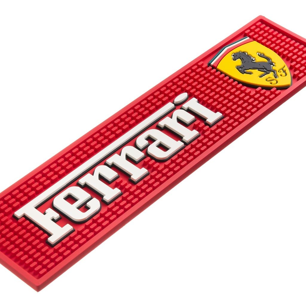 Bar Mat Ferrari Corrida F1 Emborrachado Porta Copos Tapete para Bar Descanso de Copos Garrafas