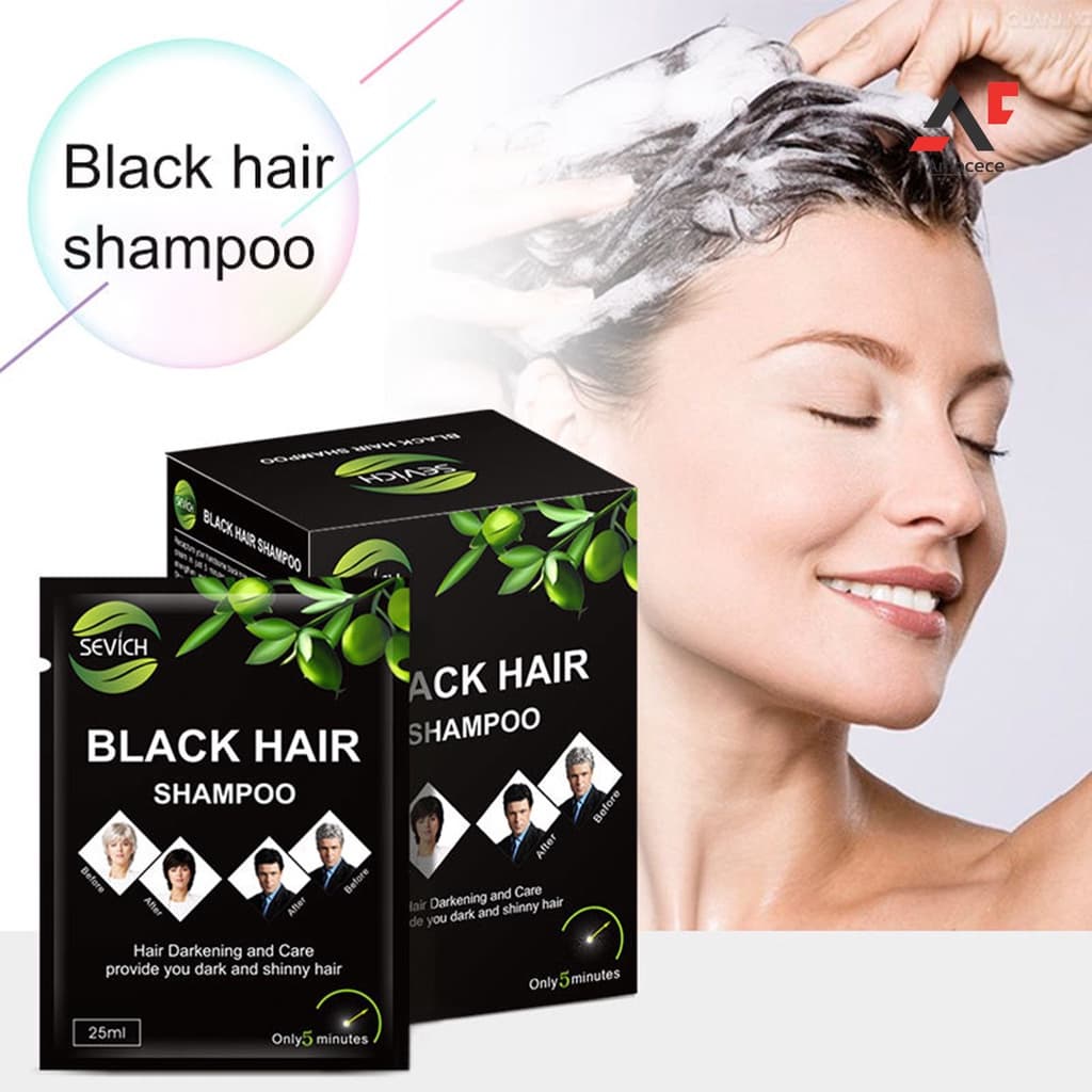 Ae 25 ml shampoo preto cabelo Mild tingimento rápido preto Unisex preto tintura de cabelo rápido tintura de cabelo salão
