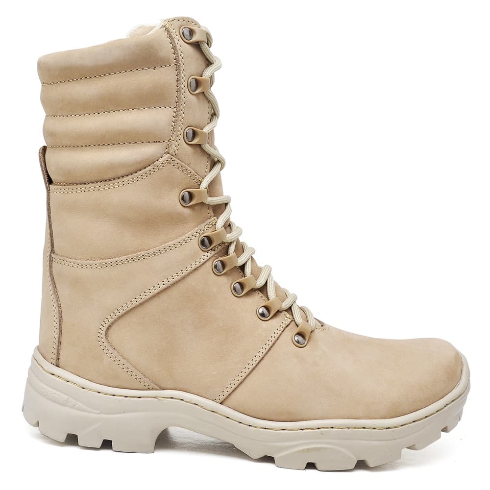 Bota Coturno Couro Masculina  Militar Adventure Preta Cano Longo Areia Café Motociclista Pesca Caça