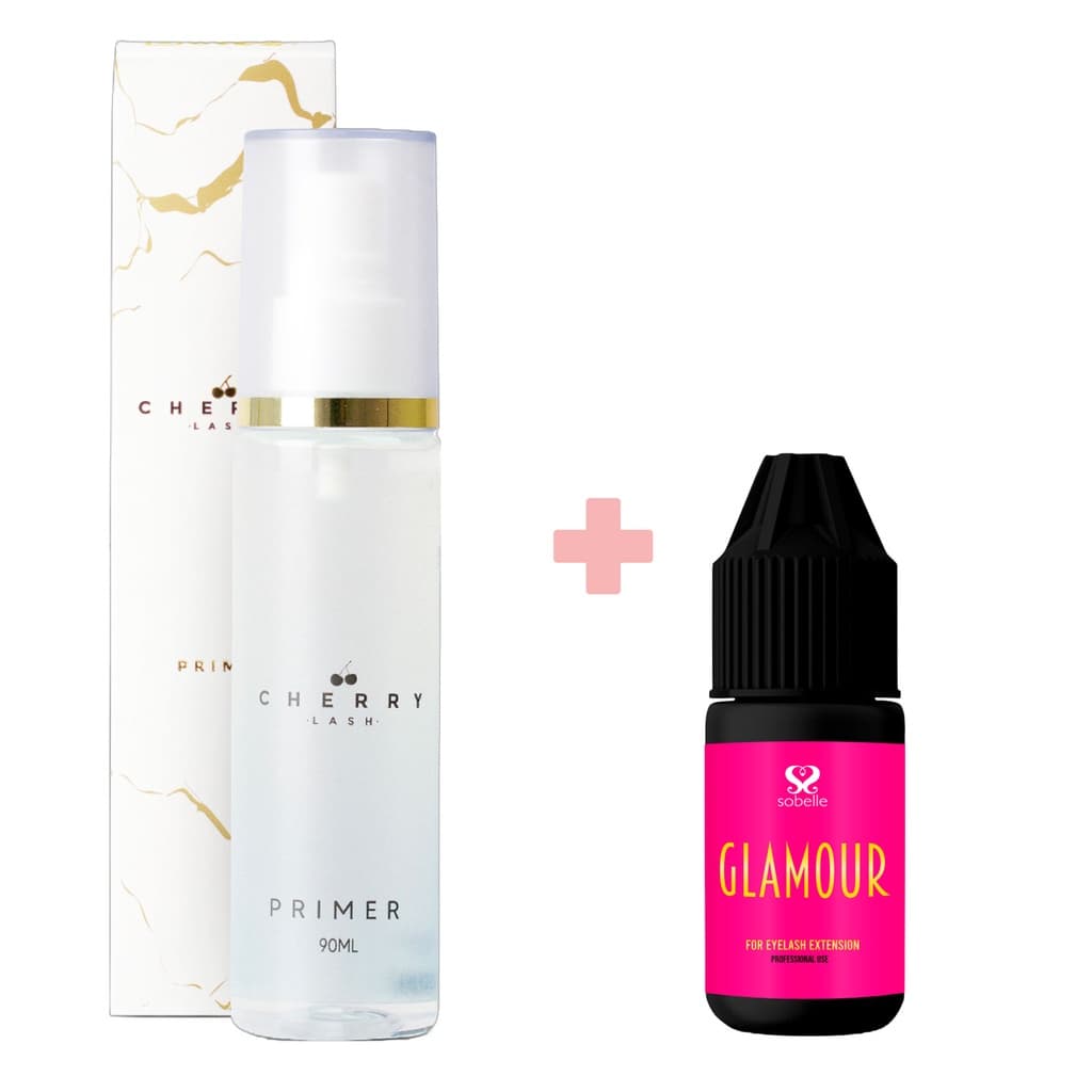 Primer Cherry Lash 90ml + Adesivo Cola Sobelle Glamour 3g