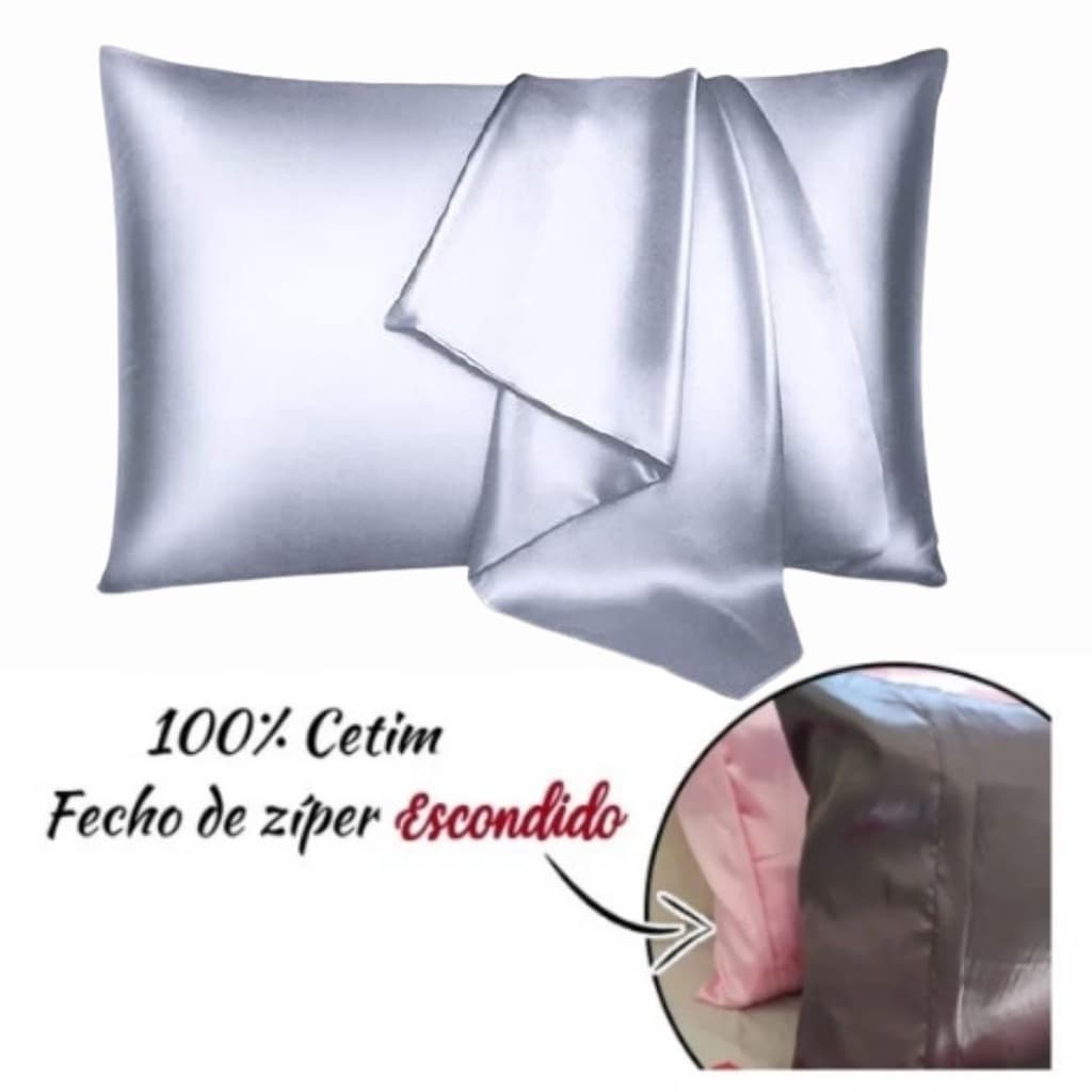 Fronha grande de Cetim para Travesseiros da Nasa 70 cm x 50 cm Anti Frizz