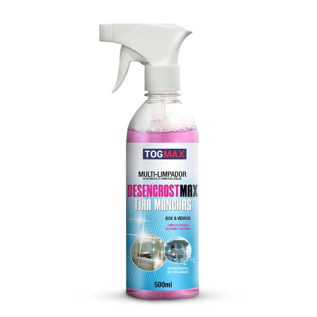 Desencrost Max Tira Manchas 500ml Limpador Sujeiras Espelhos Vidros Banheiro Janelas Portas