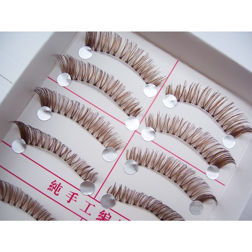 Q102 Cílios Falsos Cílios Castanhos 10 Pares Cílios Castanhos Feitos à Mão