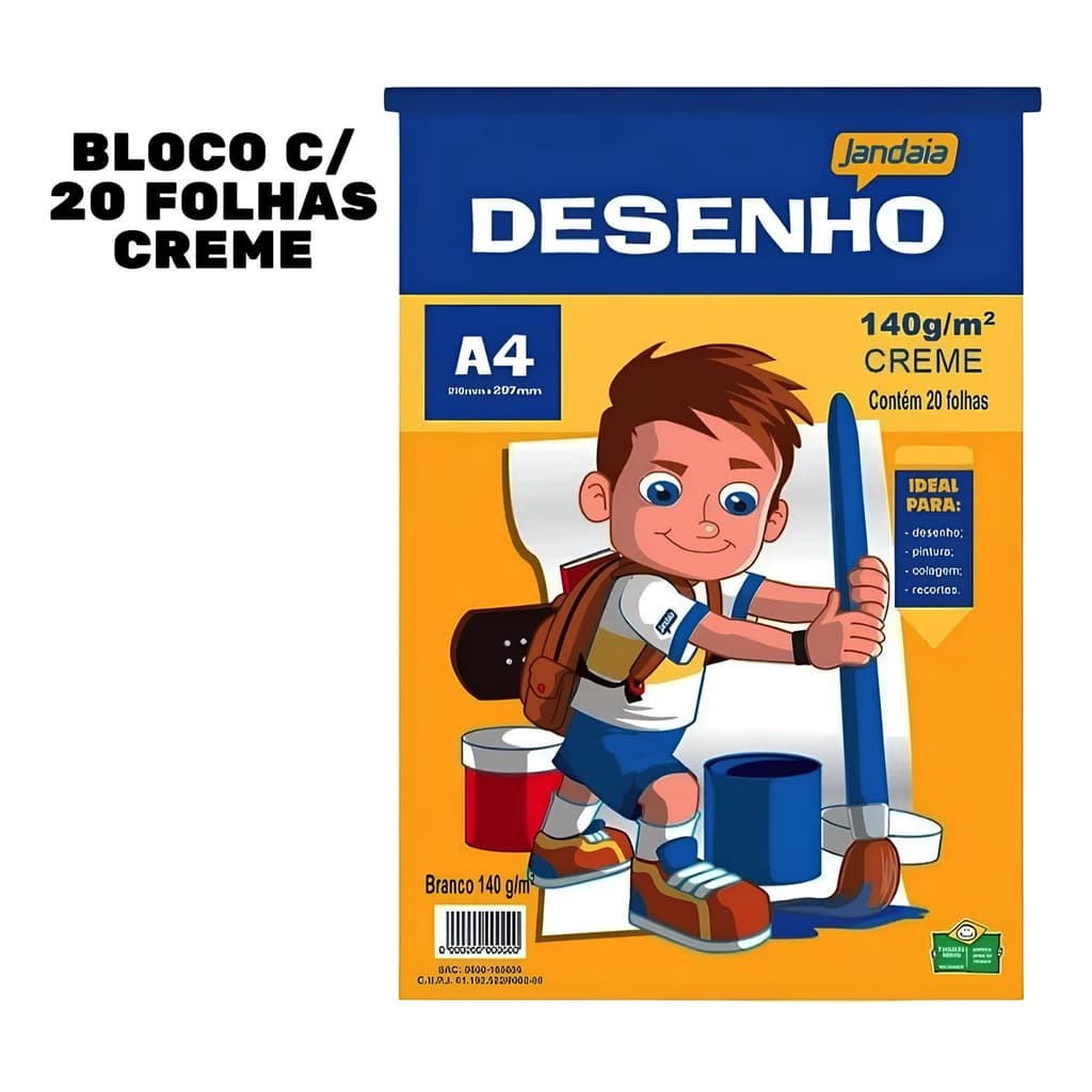 Bloco Para Desenho Creme 20fls A4 - Jandaia