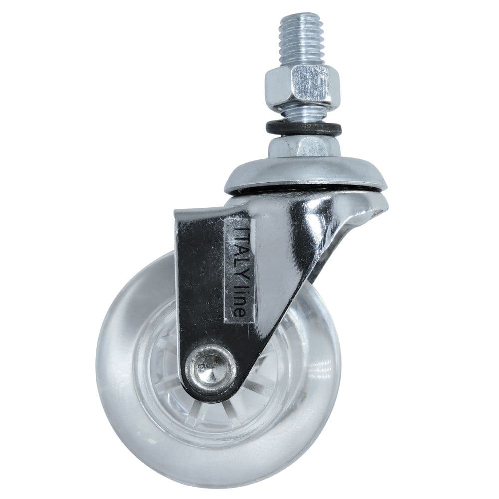 Rodízio Gel Sem Freio Roda Transparente Parafuso 3/8" - ACR0010