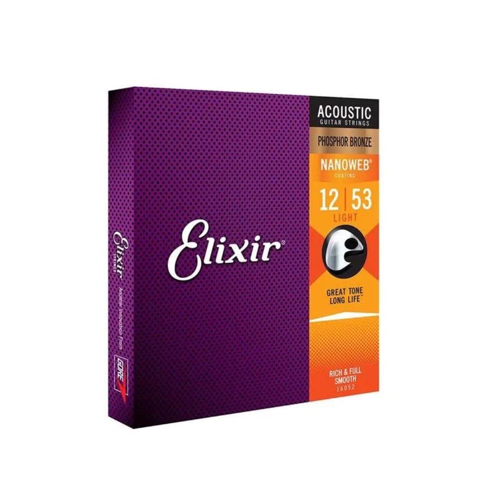 Encordoamento Violão Aço 012 Elixir Phosphor Bronze 16052 Made In Usa