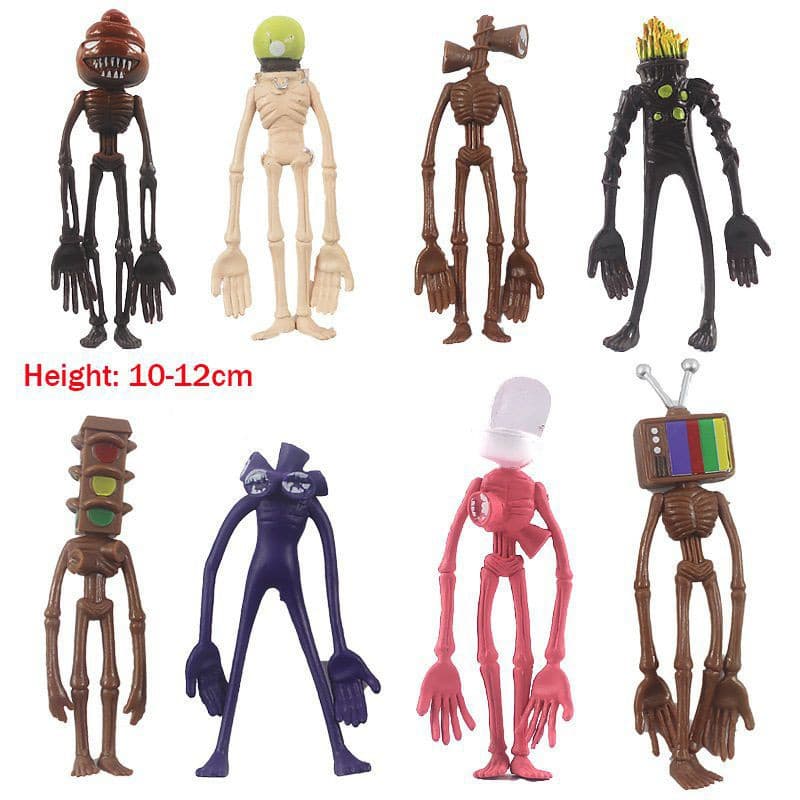 8 pçs/conjunto de figuras de ação cabeça de sirene PVC miniaturas bolo Topper fãs coleção crianças brinquedos