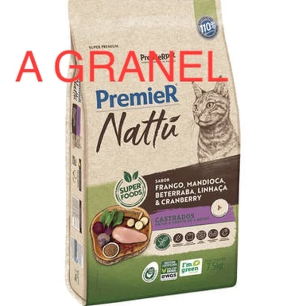 Ração De Gatos A Granel PremieR Nattú Mandioca Para Gatos Castrados 1Kg