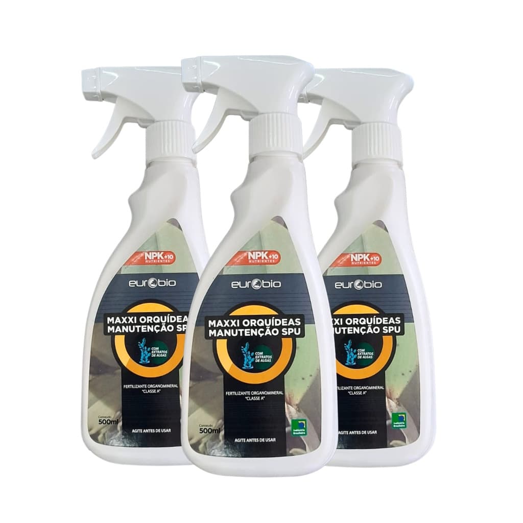 Fertilizante Foliar Maxxi Orquídeas Manutenção SPU 500ml Kit com 3