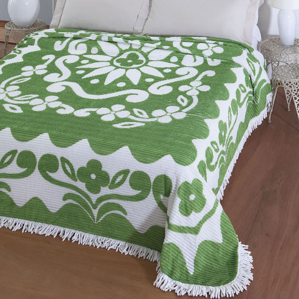 Colcha Chenille Jolitex Canelada Casal King com Franja  2,20 x 2,40 Clássica Cobreleito Jogo de Cama