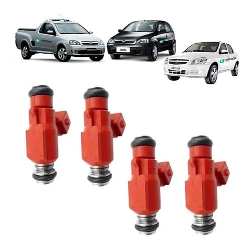 GM Corsa Meriva Montana Prisma - Kit C/ 4 Unidades Injetor de Combustível 2008 a 2012 Novo