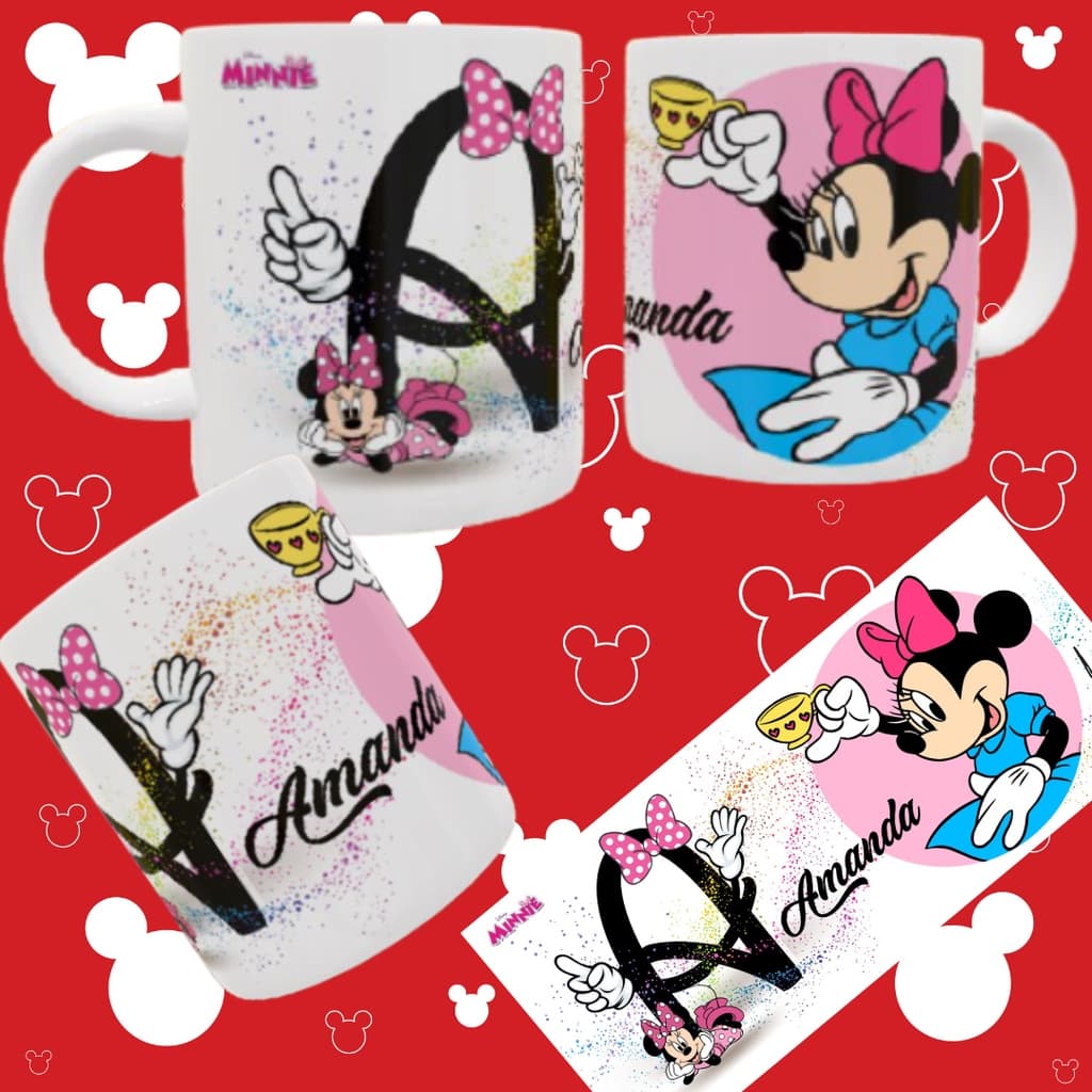 Caneca Alfabeto Minnie com seu nome - Linda demais!