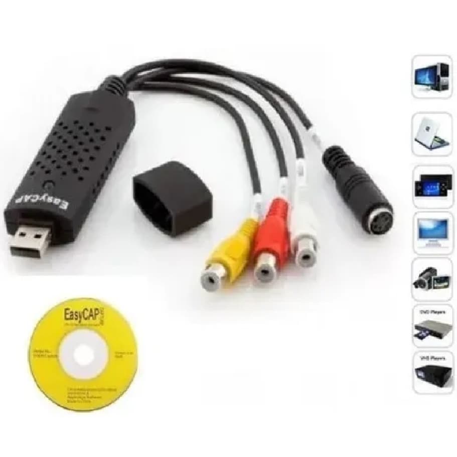 Adaptador Placa Easy Capture Vídeo Externo Usb Captura Áudio USB 2.0 Easy C