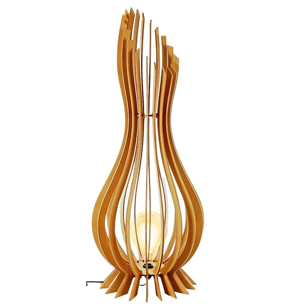 Abajur Luminária Grande De Chão Decoração Sala Quarto Escritório 60cm Em MDF