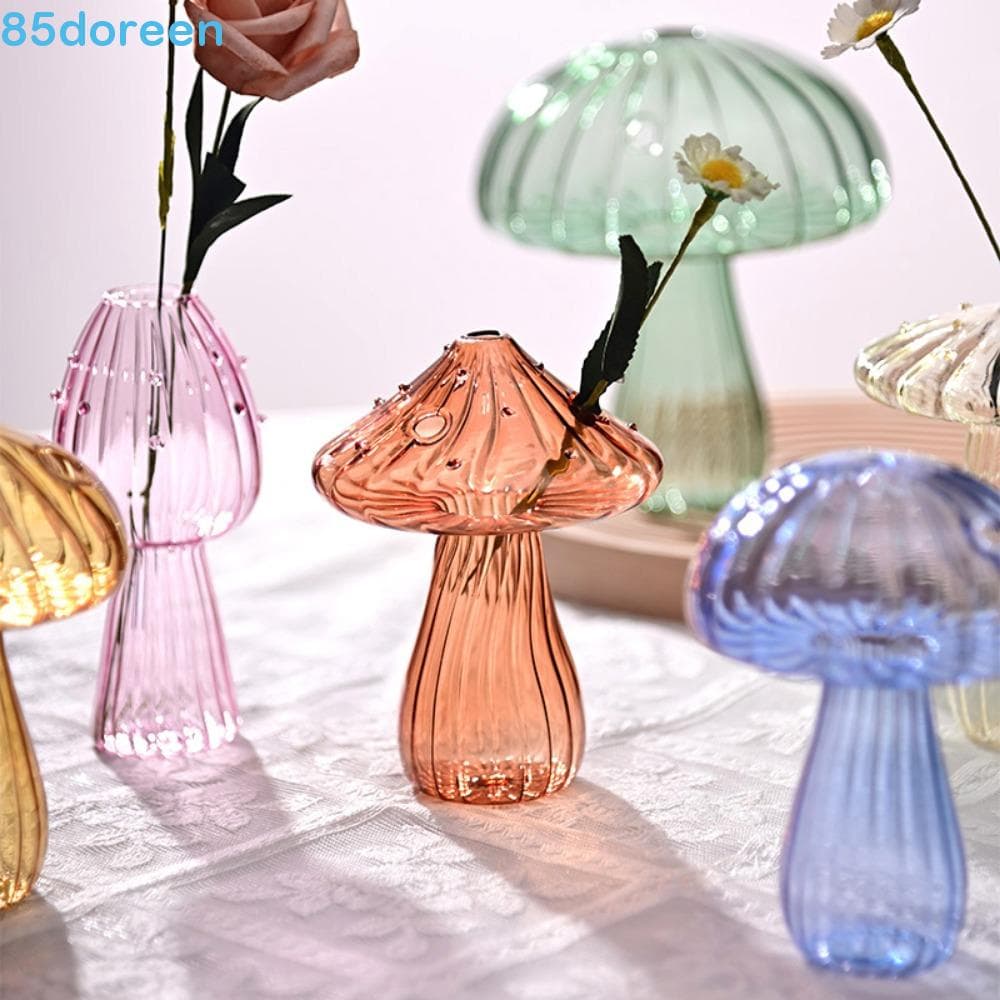 DOREEN1 Garrafa De Flores Fofo Hidropônico Transparente Para Decoração De Casa Cogumelo Em Forma De Ornamento De Mesa
