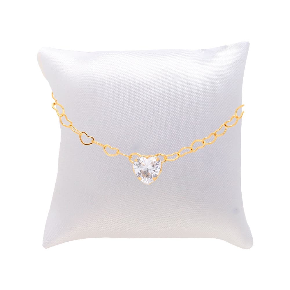 Kit 6 Pulseira Madrinha Pedra Cristal Folheada + Almofadinha