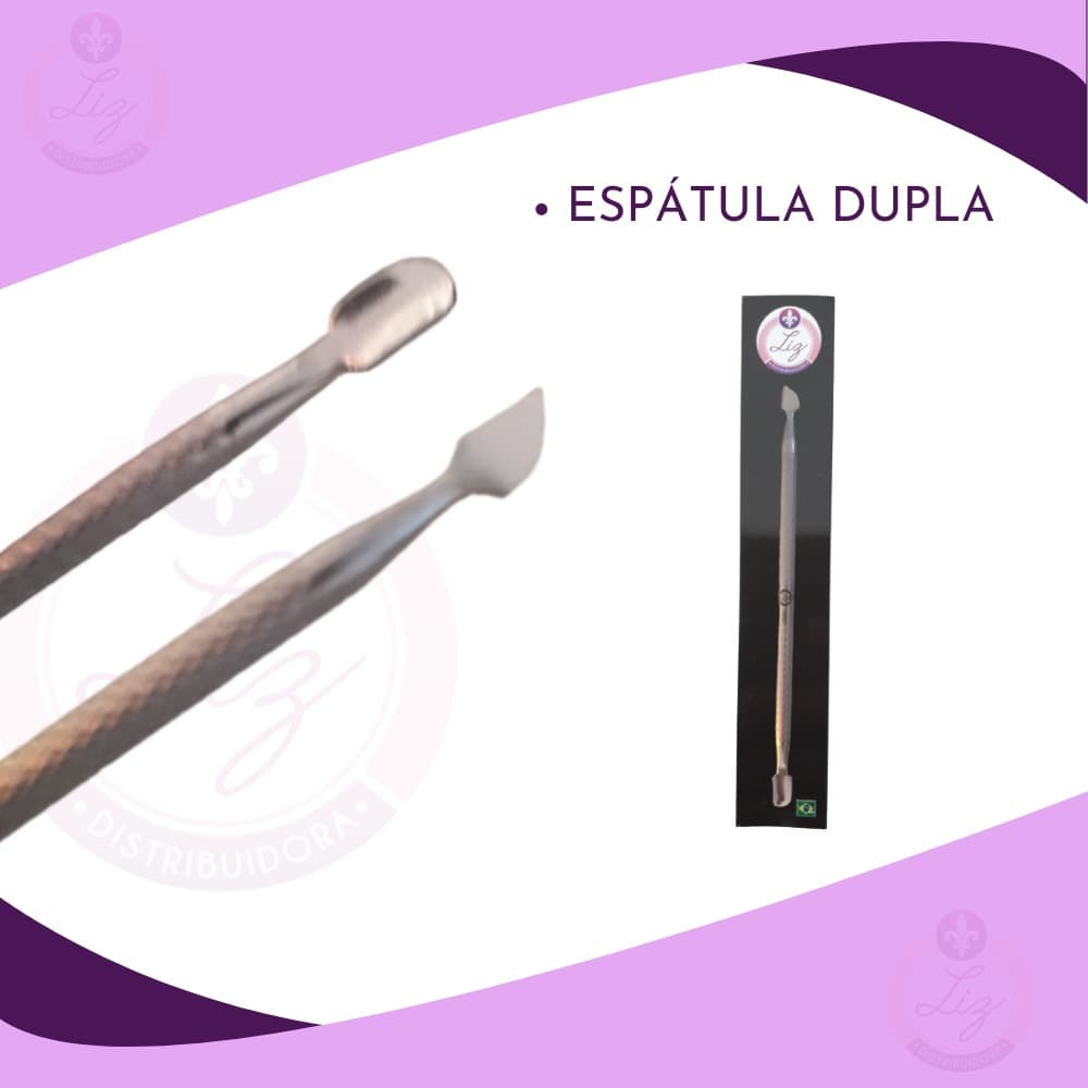 Espatula Dupla Unha Cutícula Manicure Pedicure Inox Com nota