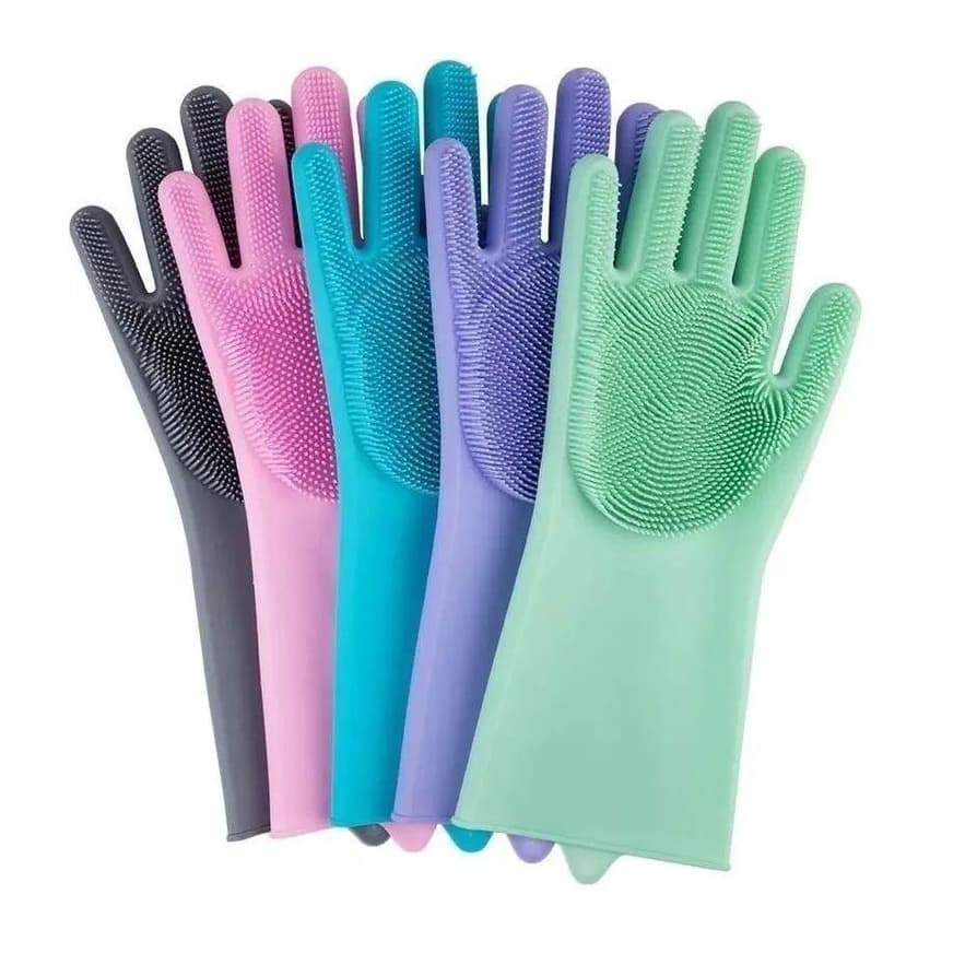 Luva Lava Louça Esponja Multiuso Limpeza Cozinha e Térmica Silicone Antialérgico Luva Louça