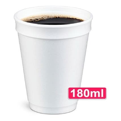 100 Copo isopor descartavel bebidas quentes 180ml
