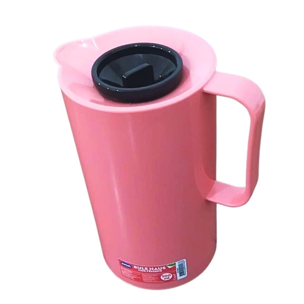 Bule Térmico Em Plástico C/ampola Vidro Haus Pêssego 500ml