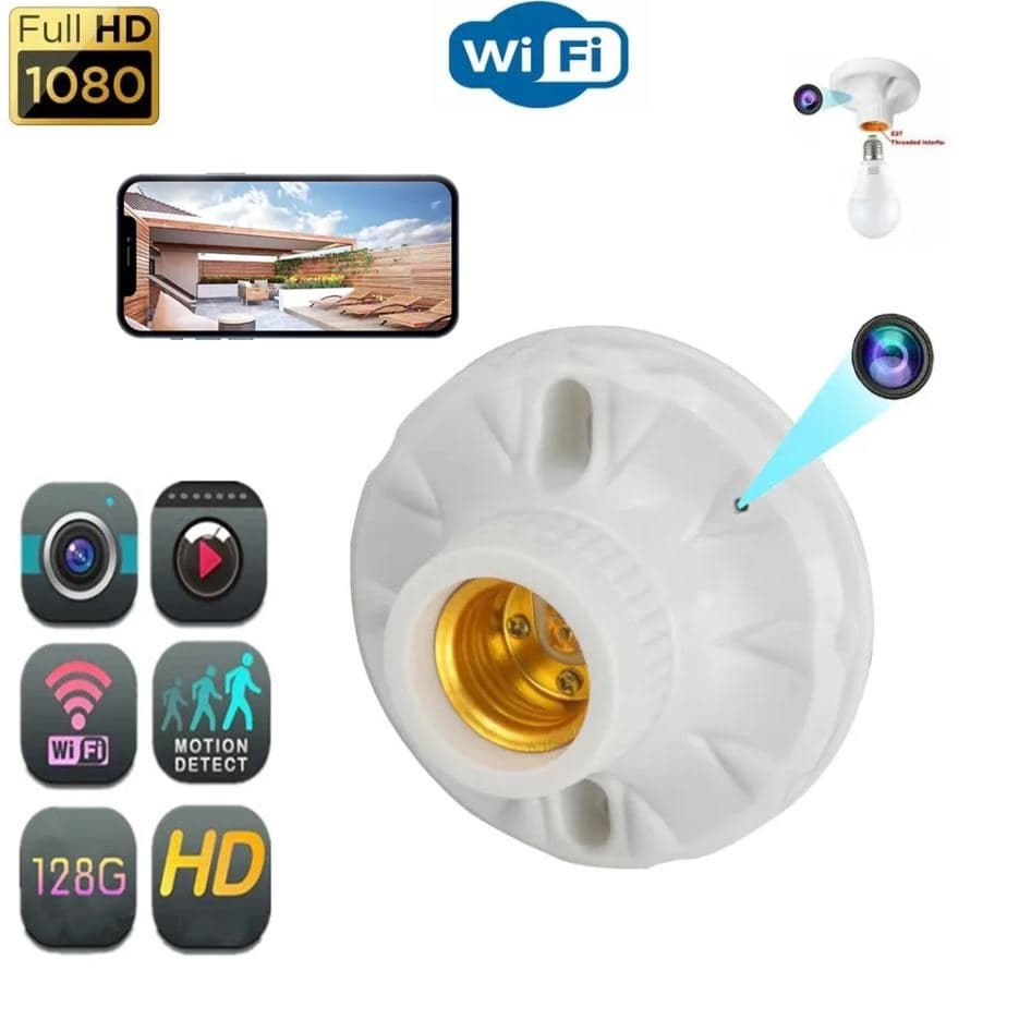 205 Nova Casa Hotel Teto E27 Suporte Da Lâmpada Wifi Mini Câmera Base De Soquete HD IP Sem Fio Transmissão Ao Vivo APP M