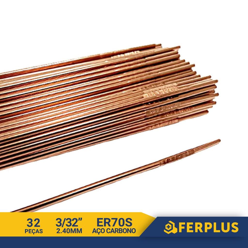 Vareta De Solda TIG Aço De Carbono 2.4mm Com 1kg / ER70S-6