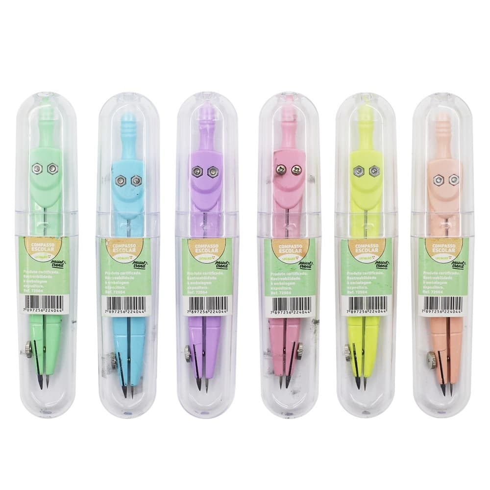Compasso Escolar Cores Pastel Trend Leo & Leo